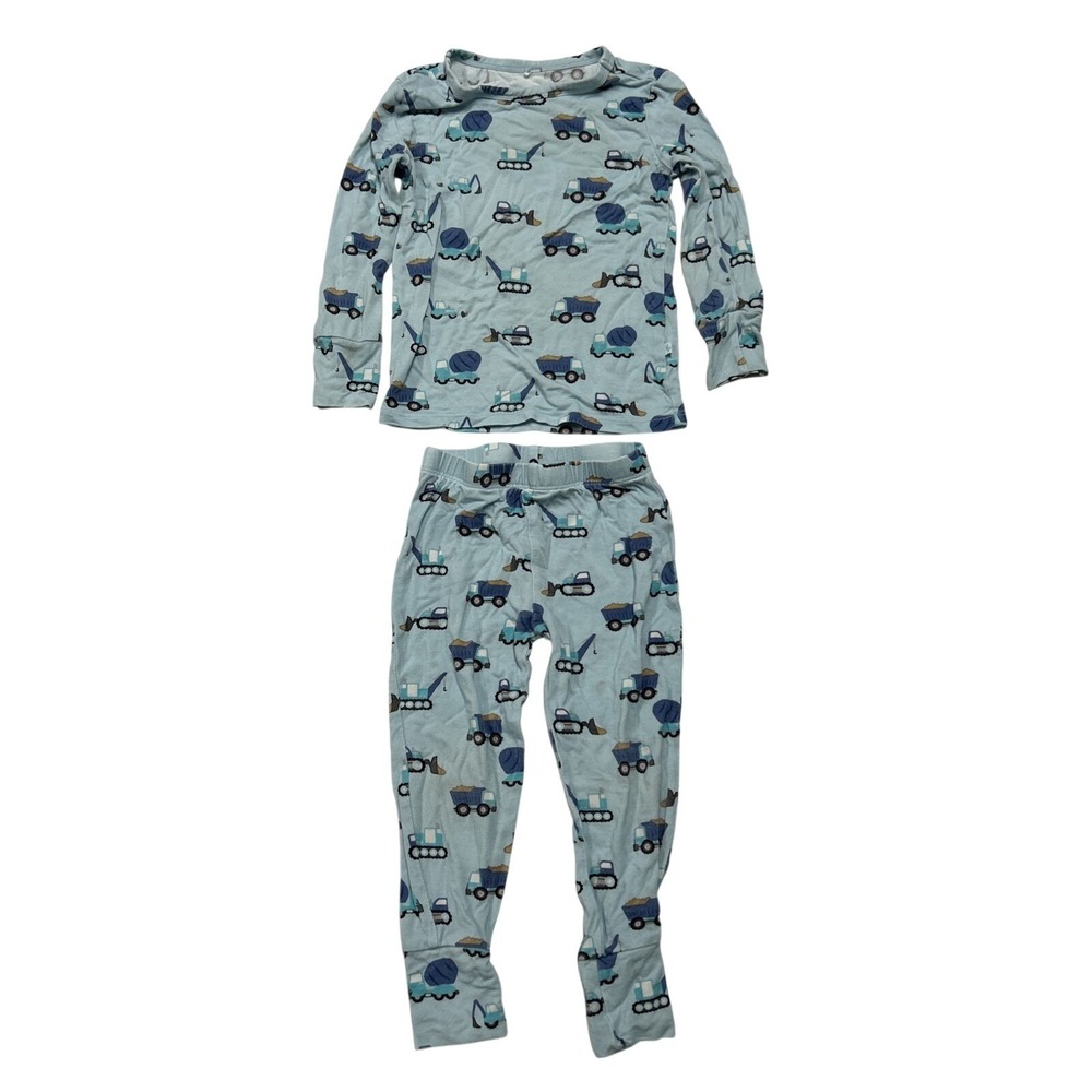 Posh Peanut Boys Pajamas Size 2T 2 pc Construction Tools Trucks Bamboo Viscose